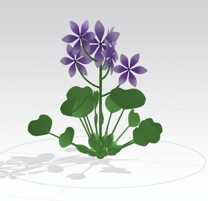 Turntable animation of a lantana plant, shown on the tablet in the Lake of Data exhibit