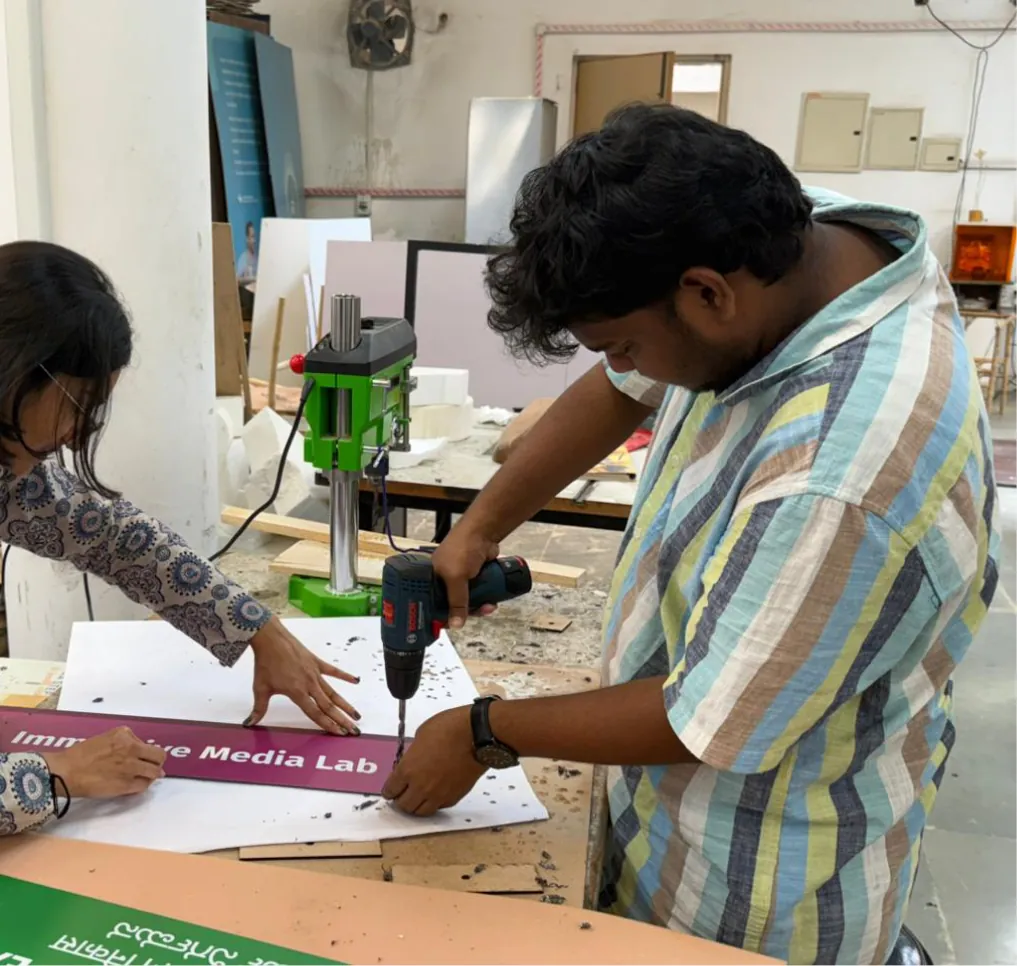 Drilling a sign board